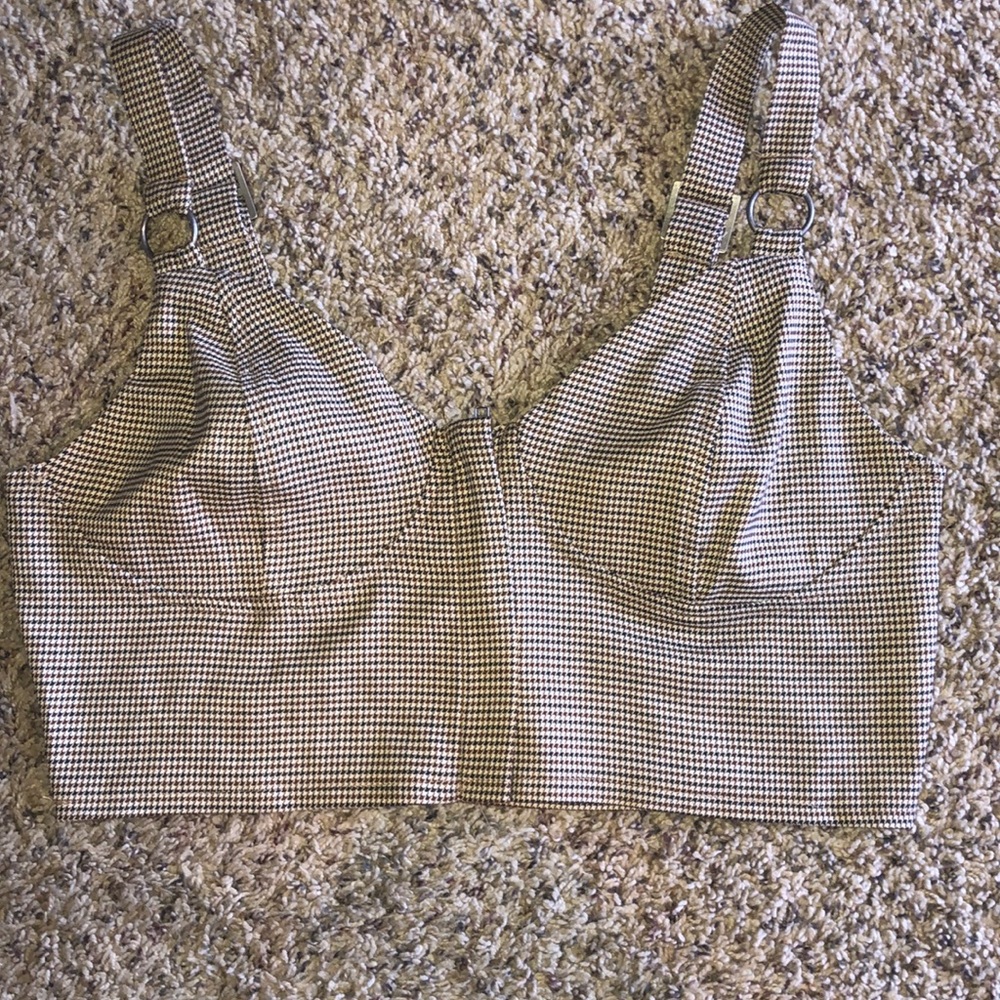 NWT Houndstooth Crop Top